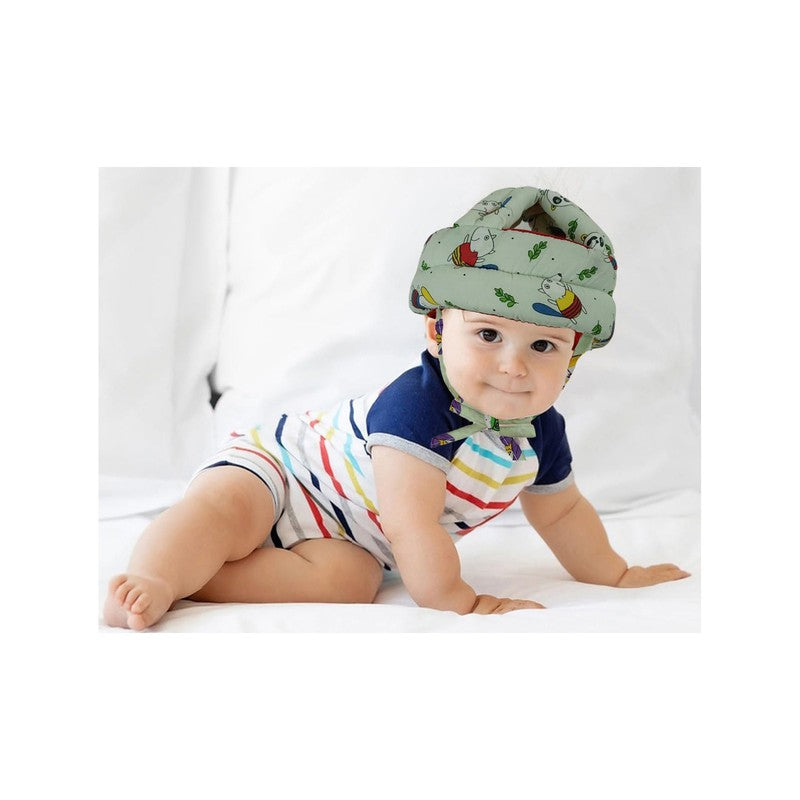 Adjustable Cushioned Baby Safety Helmet- (Print May Vary)