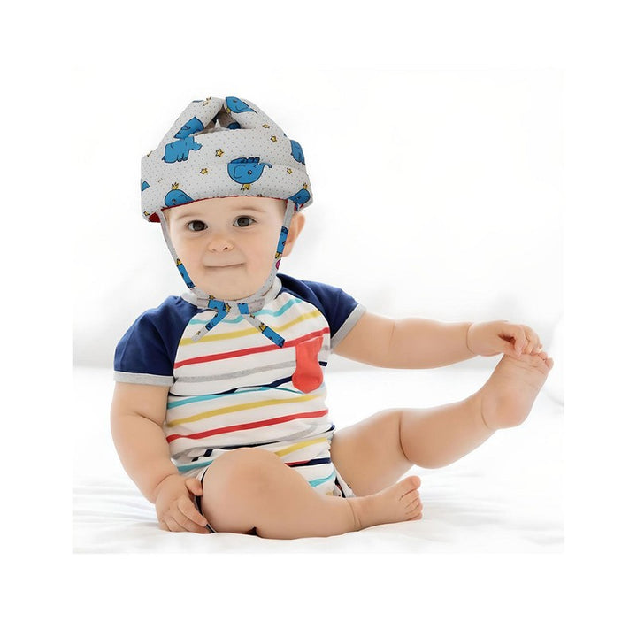 Adjustable Cushioned Baby Safety Helmet- (Print May Vary)