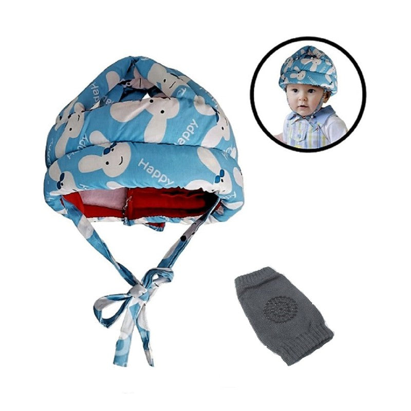 Adjustable Cushioned Baby Safety Helmet- (Print May Vary)