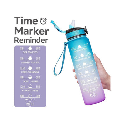 Motivational Leakproof Water Bottle (Color May Vary)-1000ml