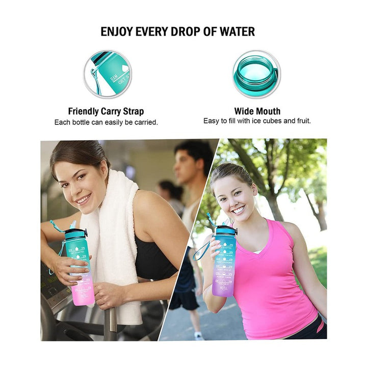 Motivational Leakproof Water Bottle (Color May Vary)-1000ml