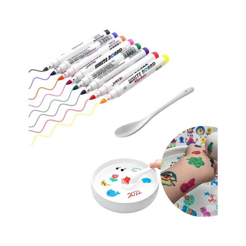 Colorful Magical Water Painting Pen Doodle Water Floating Pen Writing Mat Pen with Ceramic Spoon(Pack Of 1)