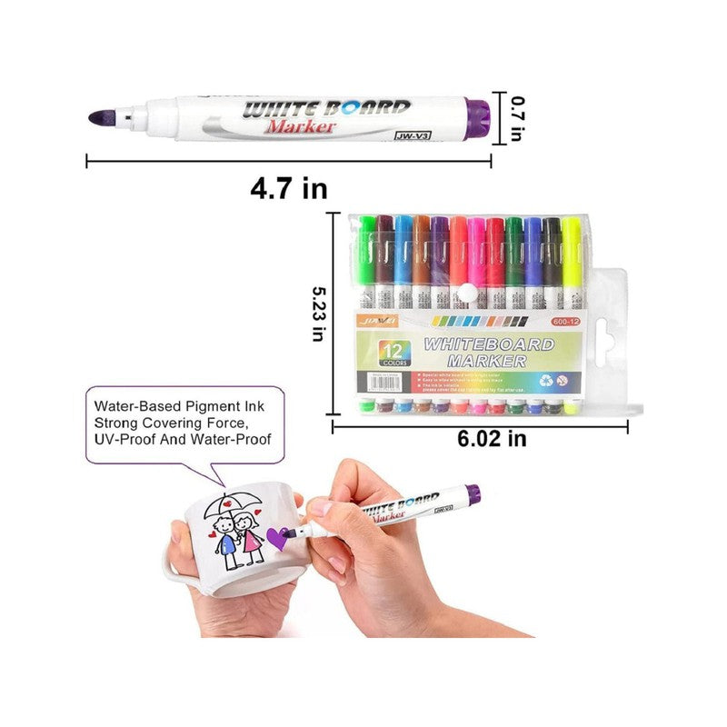 Colorful Magical Water Painting Pen Doodle Water Floating Pen Writing Mat Pen with Ceramic Spoon(Pack Of 1)