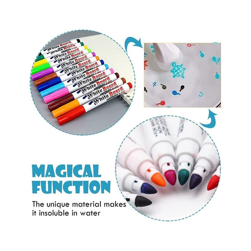 Colorful Magical Water Painting Pen Doodle Water Floating Pen Writing Mat Pen with Ceramic Spoon(Pack Of 1)