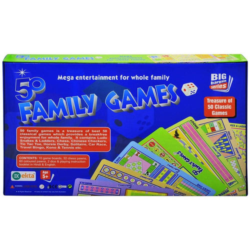 Ekta 50-in-1 Family Multiplayer Board Game (6 Years till Grown Ups)