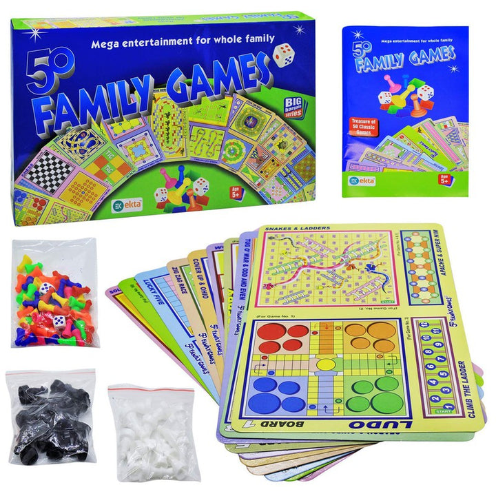 Ekta 50-in-1 Family Multiplayer Board Game (6 Years till Grown Ups)