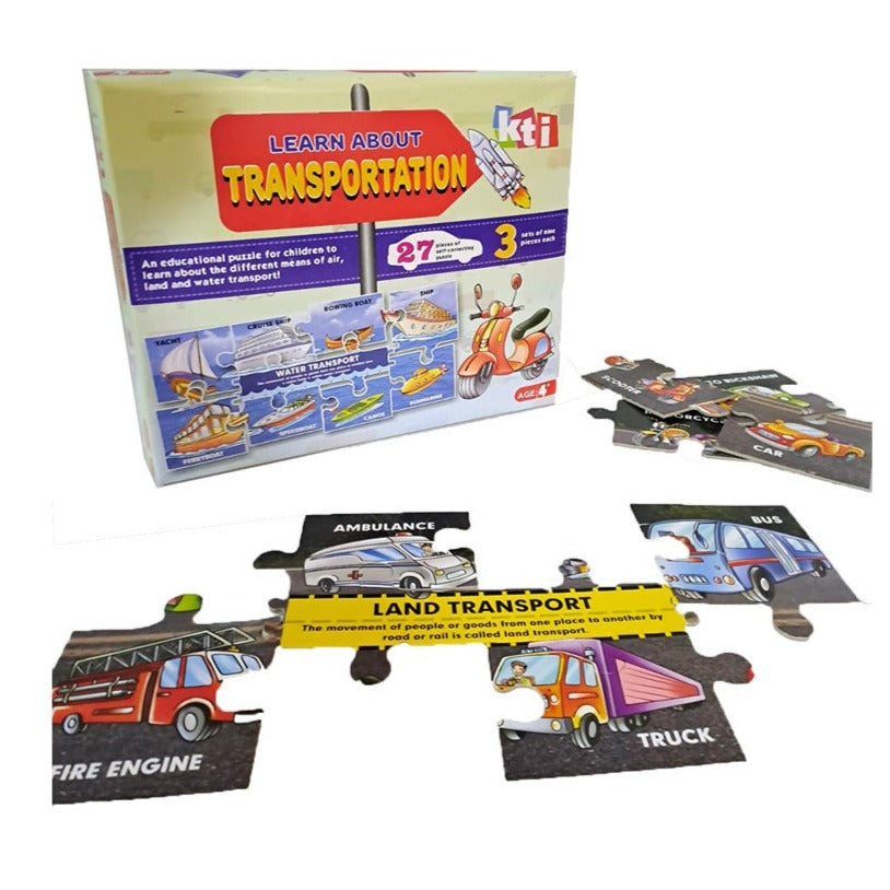 Transport Educational Learning Puzzle Board (27 Puzzle Pieces)