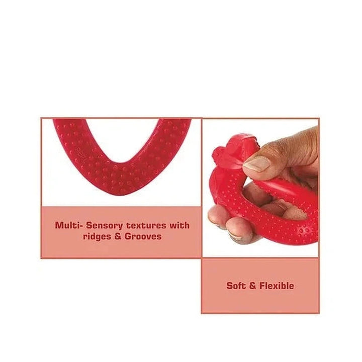 Strawberry Fruit Shape Soft Silicone Teether with Carrying Case (Red)