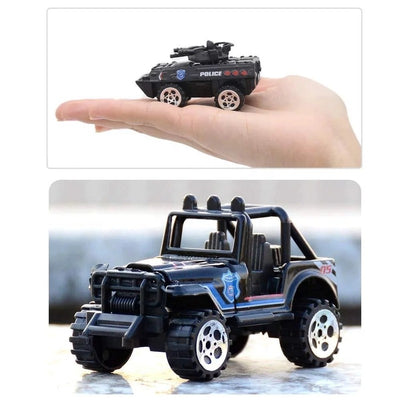 Combo of Police Cars and City Cars | Die Cast Metal Cars with Plastic Parts | 10 Small Size Cars