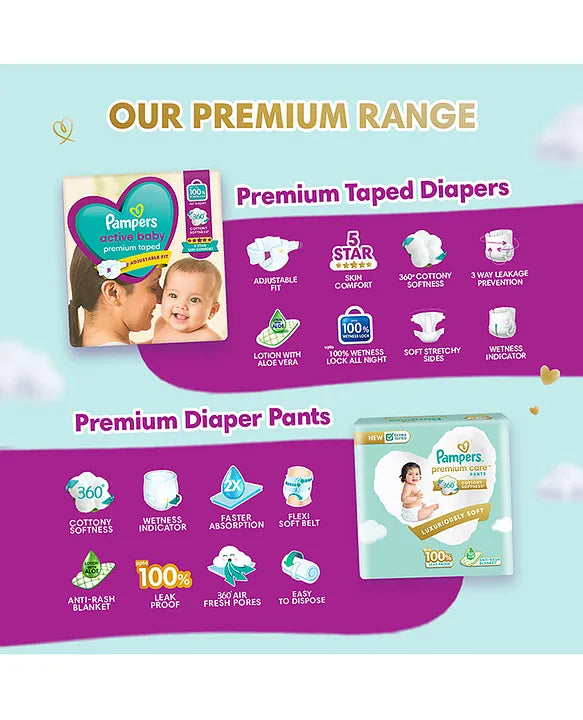 Pampers (Size L) Active Baby Taped Diapers | 78 Pieces | Custom Fit