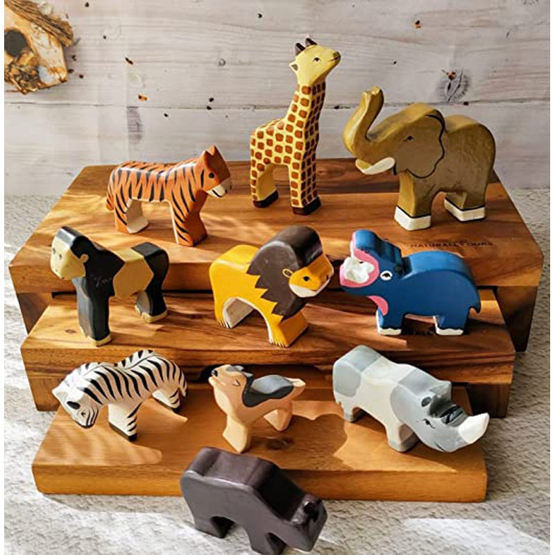 Set of 10 - Wooden Wild Animals (1-4 Years)