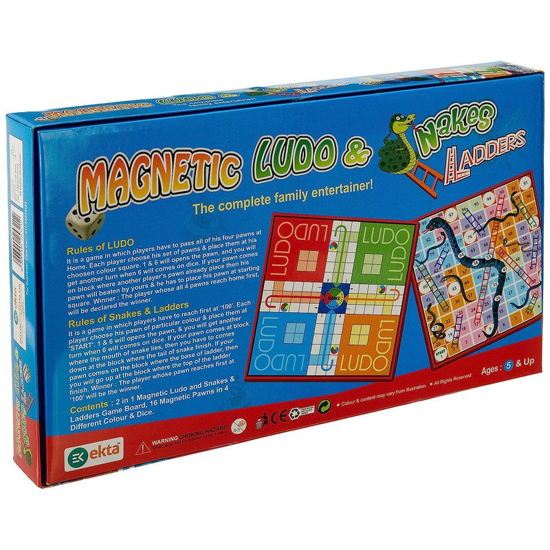 Magnetic Ludo Snakes 'n' Ladders Board Game - GG