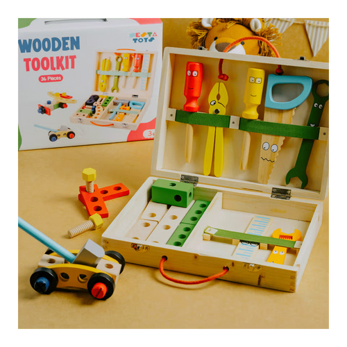 34 Pieces Pretend Play Construction Kit with Storage Case (3-8 Years)