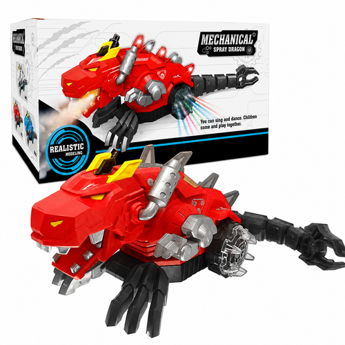 Mechanical Spray Dragon Robot Toy with LED Light & Sound for Kids