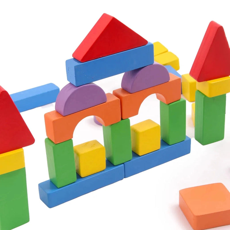 Wooden Basic Shapes Building Blocks Set (36 Pieces)