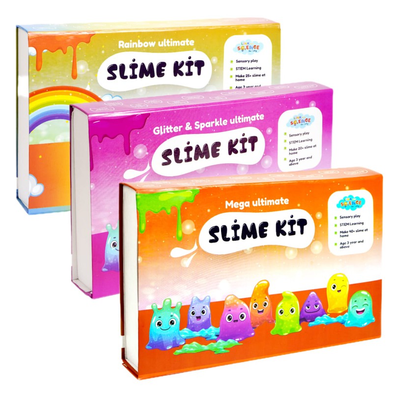 128 Pieces Ultimate DIY Slime Making Kit (Glitter and sparkle, Rainbow, and Mega Ultimate Slime Kit - Make 75+ Slime) Combo Pack of 3