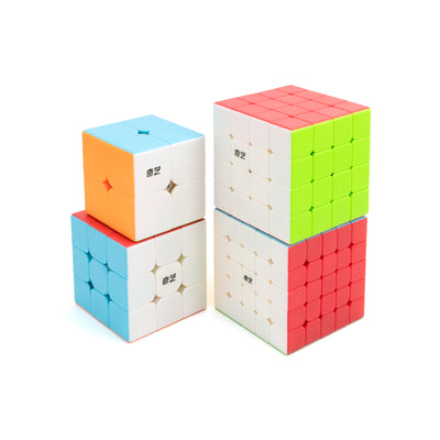 2x2 3x3 4x4 & 5x5 Stickerless Speedcube Puzzle for Kids & Adults Magic Speedy Stress Buster Brainstorming Puzzle Cube (Multicolor) Combo Set