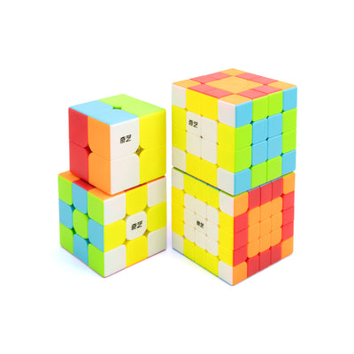 2x2 3x3 4x4 & 5x5 Stickerless Speedcube Puzzle for Kids & Adults Magic Speedy Stress Buster Brainstorming Puzzle Cube (Multicolor) Combo Set