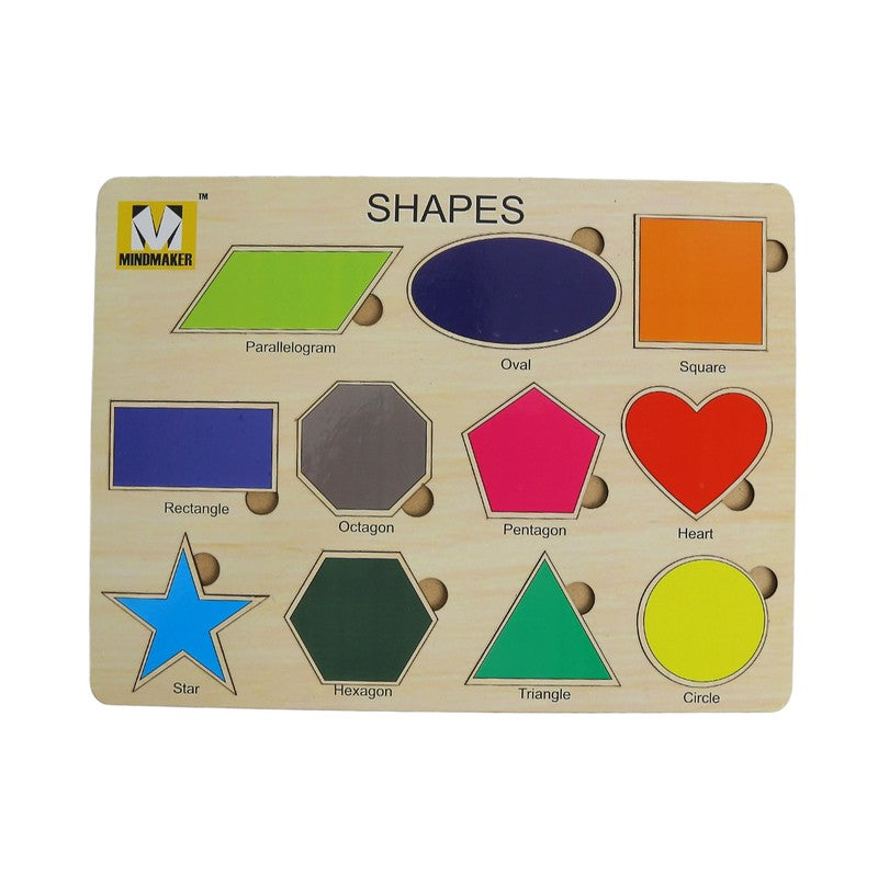 Wooden Puzzle without Knobs Educational and Learning Toy for Kids Multicolor