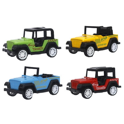 Pack of 4 Die cast Metal Jeep Cars | Pull Back Action | Multicolour