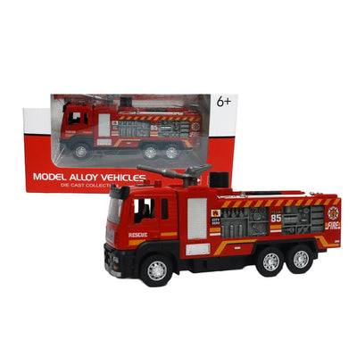 Die Cast Metal Realistic Fire Brigade Sprinkler Truck | Push Back Action for Kids | Multicolour