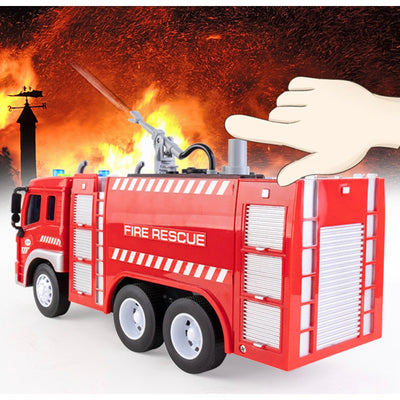 Die Cast Metal Realistic Fire Brigade Sprinkler Truck | Push Back Action for Kids | Multicolour