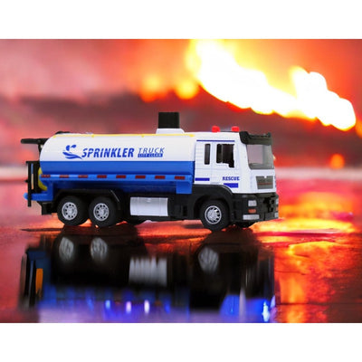 Die Cast Water Sprinkler Truck | Pull Back Action, Lights & Sounds | Multicolour