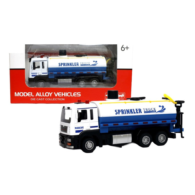 Die Cast Water Sprinkler Truck | Pull Back Action, Lights & Sounds | Multicolour