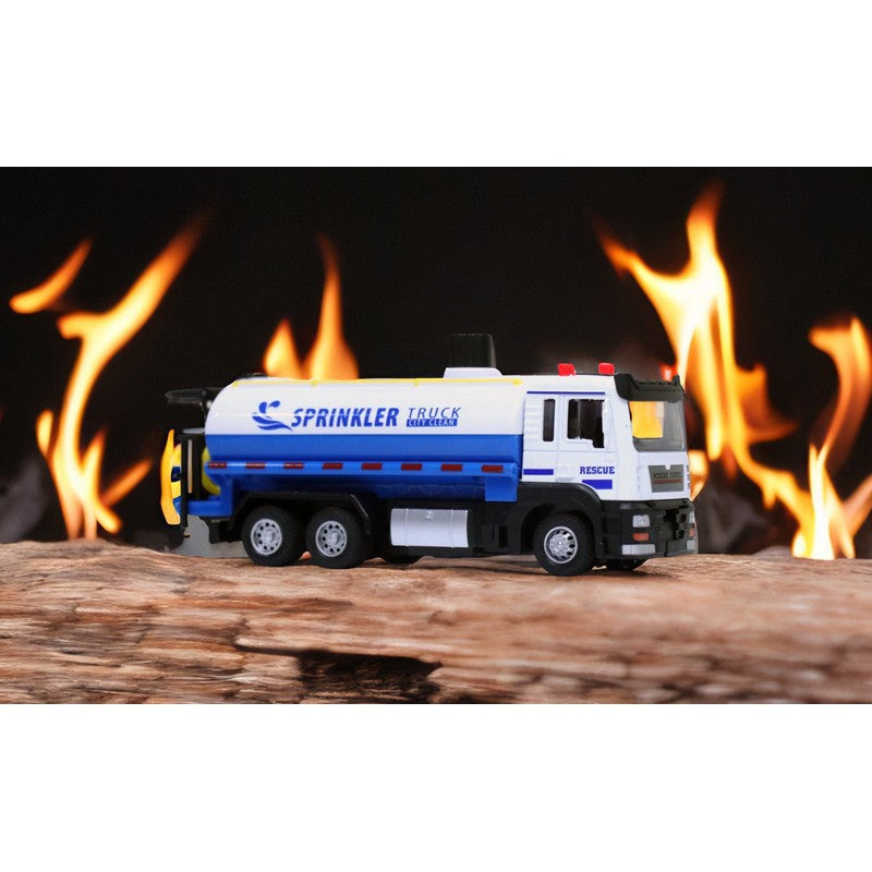 Die Cast Water Sprinkler Truck | Pull Back Action, Lights & Sounds | Multicolour