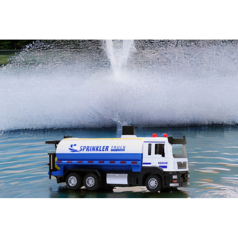 Die Cast Water Sprinkler Truck | Pull Back Action, Lights & Sounds | Multicolour