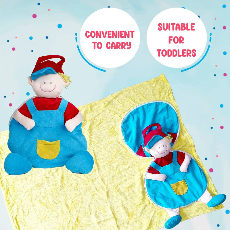 2 in 1 Stow-n-Throw Cuddle Blanket Doll for Kids Playtime and Bedtime