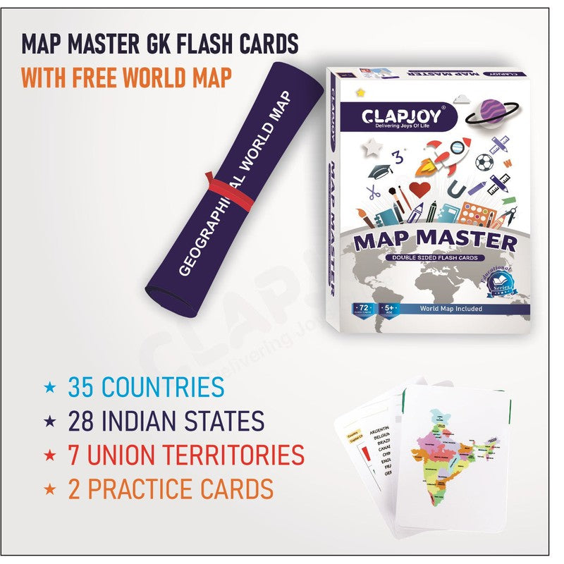 Map Master-Country and Flag Flashcards for Kids | 5-12 Years