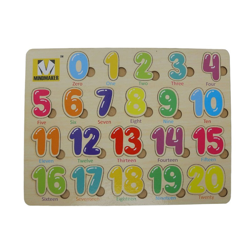 Set of 5 Wooden Puzzle without Knobs Educational and Learning Toy Multicolour - 96 Pieces