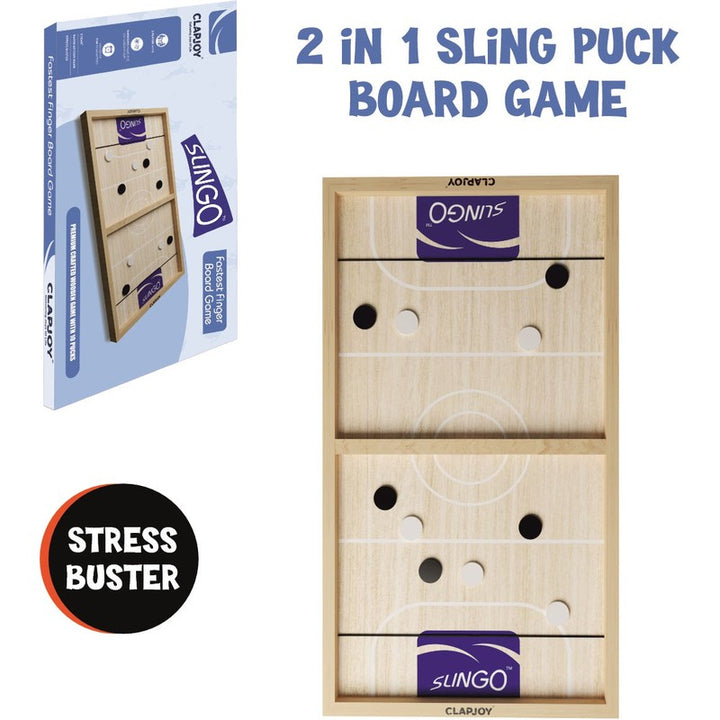 2-in-1 Sling Puck Board Game - Fastest Finger First & String Hockey (5-9 Years)