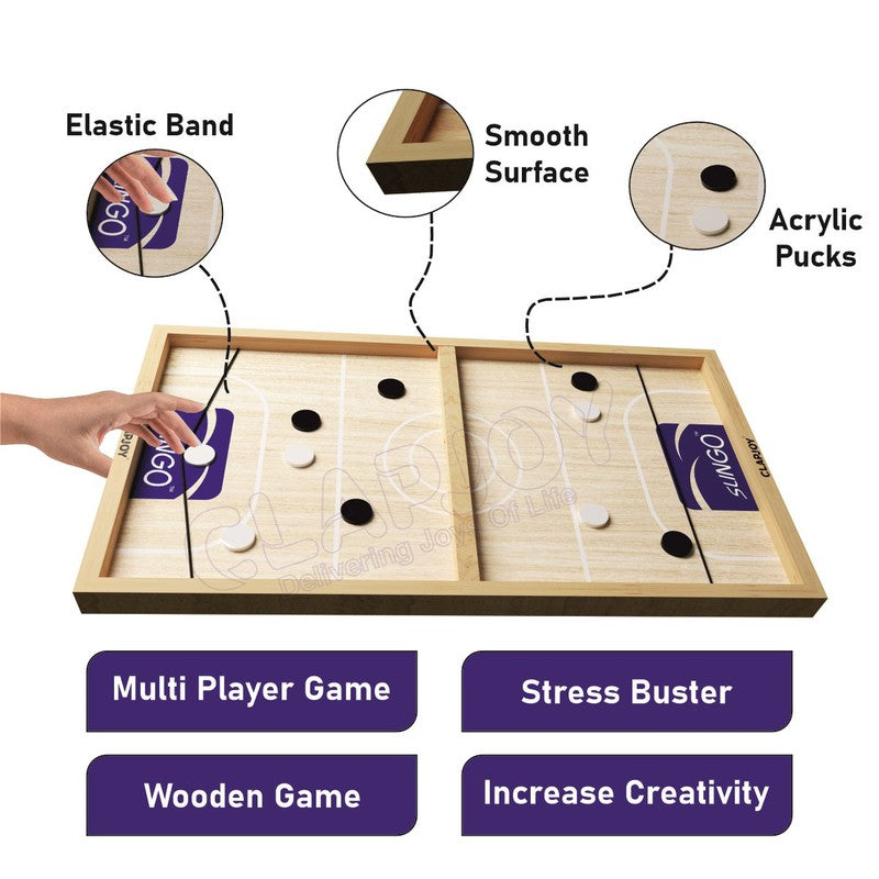 2 in 1 Fastest Finger First Sling Puck Board Game - String Hockey