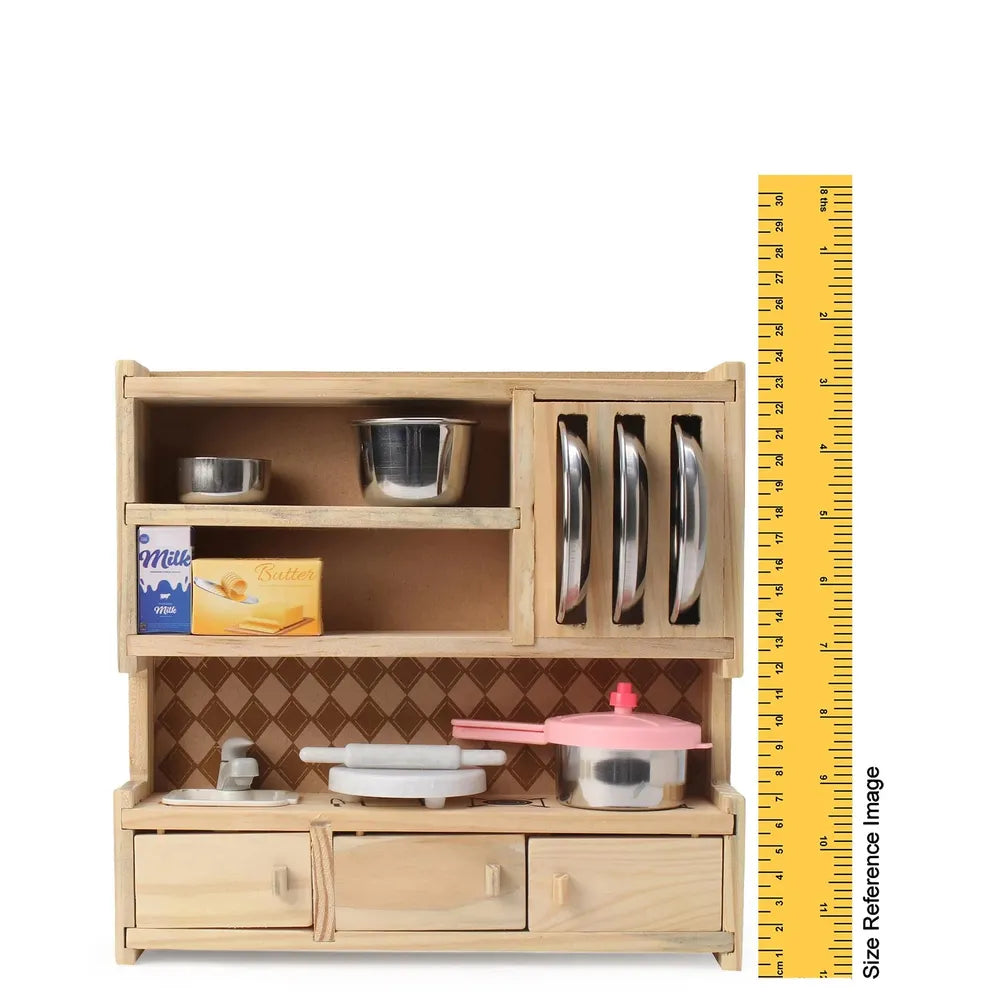 Sunny Cook N Serve Wooden Kitchen Pretend Playset with A Chef Hat & Apron