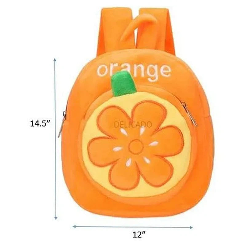 Premium Quality Soft Design Orange School Bag for Kids - 14 Inches