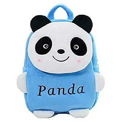 Premium Quality Soft Design Blue Panda Shape School Bag for Kids - 14 Inches