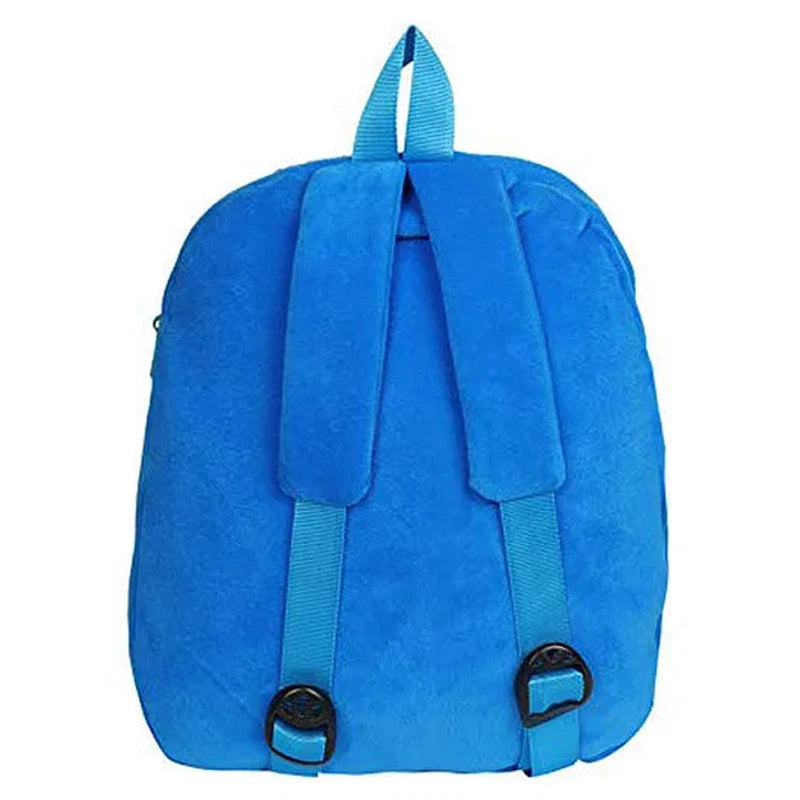 Premium Quality Soft Design Blue Panda Shape School Bag for Kids - 14 Inches