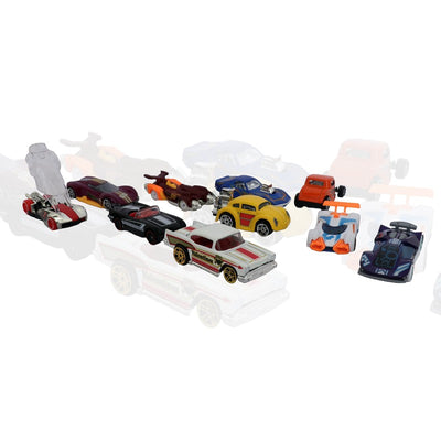 Die Cast Metal Set of 10 Mini Cars with Plastic Parts | Multicolour | Assorted Colours & Designs