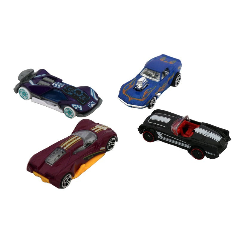 Die Cast Metal Set of 10 Mini Cars with Plastic Parts | Multicolour | Assorted Colours & Designs