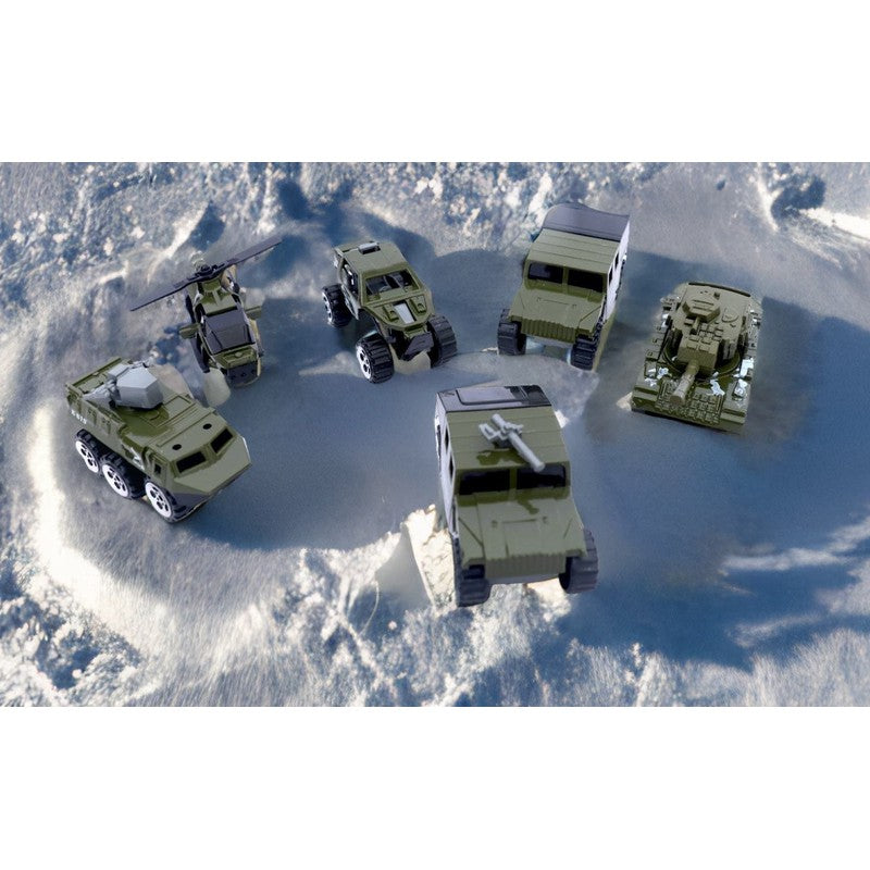 Pack of 7 in 1 Die Cast Metal Military Vehicles | Army car, Trucks with Plastic Parts (Green)