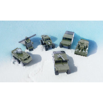 Pack of 7 in 1 Die Cast Metal Military Vehicles | Army car, Trucks with Plastic Parts (Green)