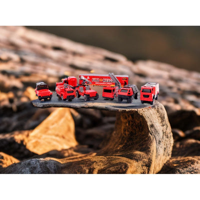 7 in 1 Die Cast Metal Fire Brigade Rescue Team | Metal Vehicles with Plastic Parts (Multicolour)