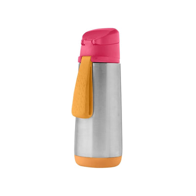 Insulated Sport Spout Drink Water Bottle 500ml Strawberry Shake Pink Orange