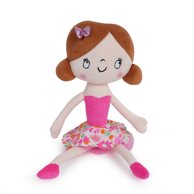 Girlfriend Bella in Floral Pink Dress Soft Toy