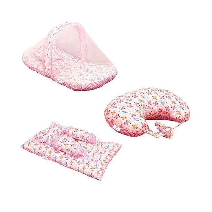 Lite Air Baby Feeding Pillow And 4 Piece - Bed Set With Pillow And 2 Bolsters And Bedding Set Combo (Pack - 3)