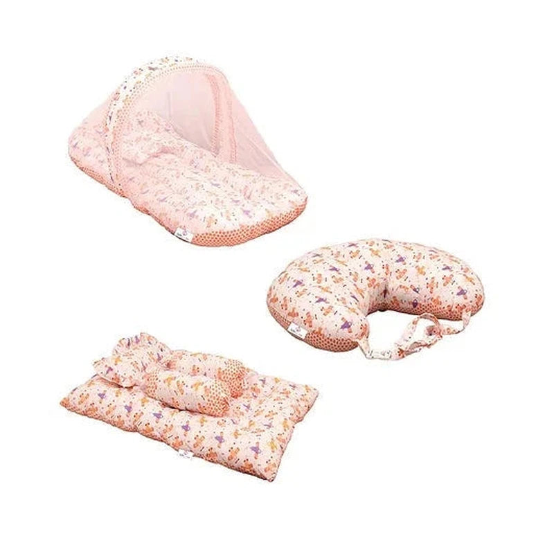 Lite Air Baby Feeding Pillow And 4 Piece - Bed Set With Pillow And 2 Bolsters And Bedding Set Combo (Pack - 3)