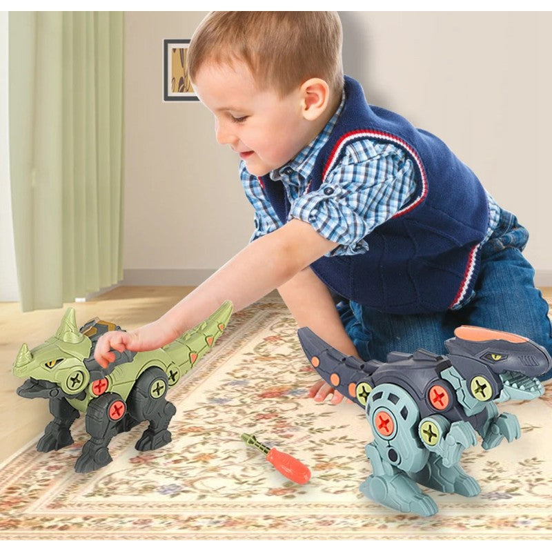 Pack of 4 DIY Dinosaurs with Screwdriver, STEM Toy for Boys and Girls, Building Learning Educational Toys, Multicolour