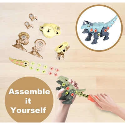 Pack of 4 DIY Dinosaurs with Screwdriver, STEM Toy for Boys and Girls, Building Learning Educational Toys, Multicolour
